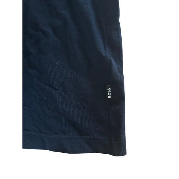 BOSS Men's Dark Navy Polo Shirt Pink Trim Logo Embroidery Size M - Picture 3 of 6